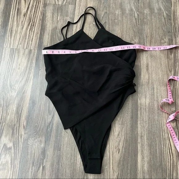 Zara NWT V-neck Black Spaghetti Strap Bodysuit - Picture 5 of 10